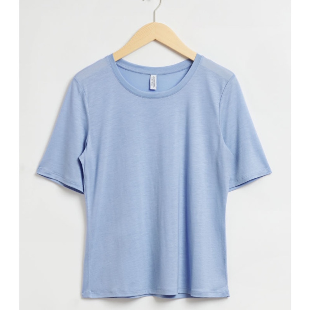 & Other Stories Cupro Sky Blue Super Soft Tee